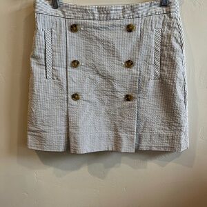 J Crew Striped Button-Front Skirt